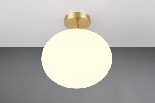 Φωτιστικό Οροφής Ματ Ορείχαλκος & Οπάλ Γυαλί FOMENTO 1xE27 Φ33 Trio Lighting – 663100108