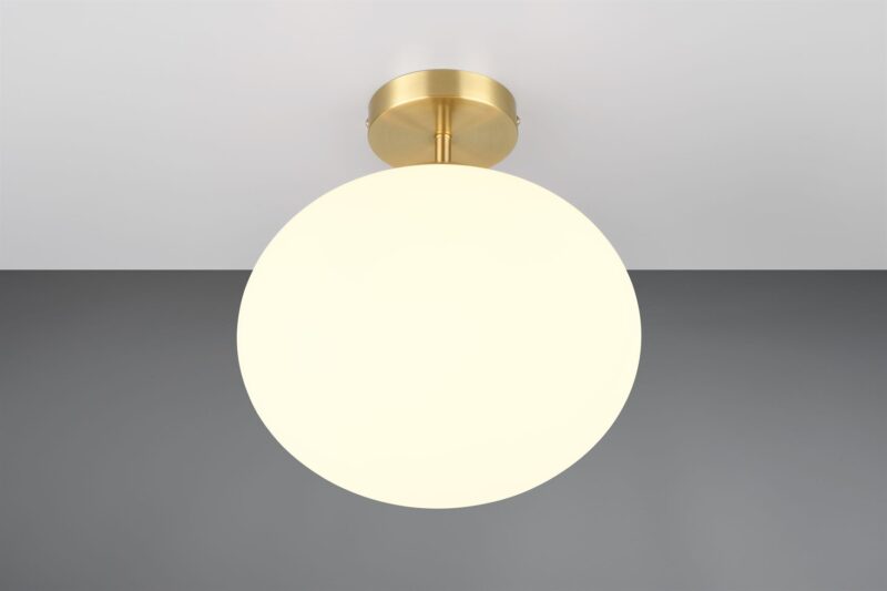 Φωτιστικό Οροφής Ματ Ορείχαλκος & Οπάλ Γυαλί FOMENTO 1xE27 Φ33 Trio Lighting – 663100108