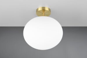 Φωτιστικό Οροφής Ματ Ορείχαλκος & Οπάλ Γυαλί FOMENTO 1xE27 Φ33 Trio Lighting – 663100108