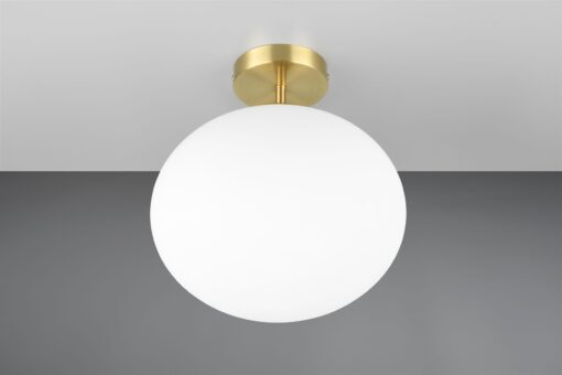 Φωτιστικό Οροφής Ματ Ορείχαλκος & Οπάλ Γυαλί FOMENTO 1xE27 Φ33 Trio Lighting – 663100108