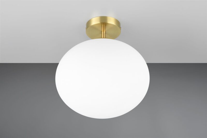 Φωτιστικό Οροφής Ματ Ορείχαλκος & Οπάλ Γυαλί FOMENTO 1xE27 Φ33 Trio Lighting – 663100108