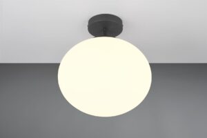 Φωτιστικό Οροφής Μαύρο Ματ & Οπάλ Γυαλί FOMENTO 1xE27 Φ33 Trio Lighting – 663100132