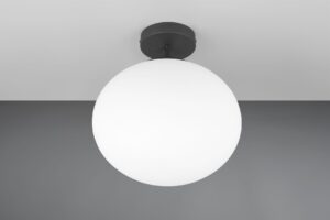 Φωτιστικό Οροφής Μαύρο Ματ & Οπάλ Γυαλί FOMENTO 1xE27 Φ33 Trio Lighting – 663100132