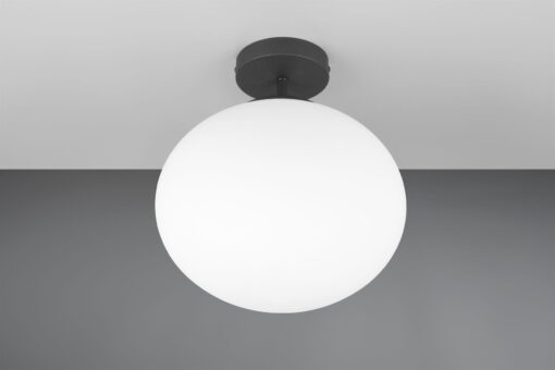 Φωτιστικό Οροφής Μαύρο Ματ & Οπάλ Γυαλί FOMENTO 1xE27 Φ33 Trio Lighting – 663100132