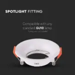 Χωνευτό φωτιστικό Spot GU10 στρογγυλό λευκό V-TAC – 6632