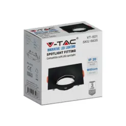 Χωνευτό φωτιστικό Spot GU10 τετράγωνο μαύρο V-TAC – 6635