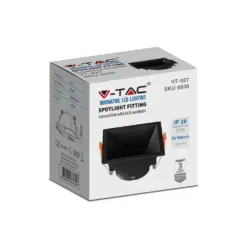 Χωνευτό φωτιστικό Spot GU10 τετράγωνο μαύρο V-TAC – 6639