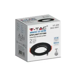 Χωνευτό φωτιστικό Spot GU10 στρογγυλό μαύρο 2 τμχ. V-TAC – 6641