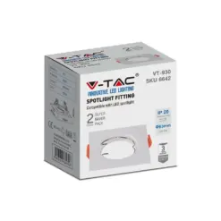 Χωνευτό φωτιστικό Spot GU10 τετράγωνο λευκό 2 τμχ. V-TAC – 6642