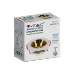 Χωνευτό φωτιστικό Spot GU10 στρογγυλό λευκό με χρυσό ανακλαστήρα V-TAC – 6648