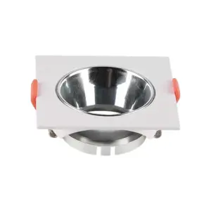 Χωνευτό φωτιστικό Spot GU10 τετράγωνο λευκό με χρώμιο ανακλαστήρα V-TAC – 6653
