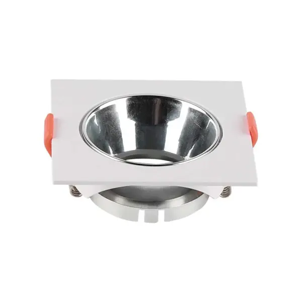 Χωνευτό φωτιστικό Spot GU10 τετράγωνο λευκό με χρώμιο ανακλαστήρα V-TAC – 6653