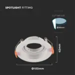 Χωνευτό φωτιστικό Spot GU10 στρογγυλό λευκό κινητό V-TAC – 6658