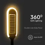LED ηλιακό φωτιστικό κήπου 5W IP65 θερμό λευκό 3000K με ανιχνευτή κίνησης & φωτός με μαύρο σώμα V-TAC – 6666