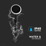LED ρυθμιζόμενο ηλιακό φωτιστικό κήπου 8W IP65 φυσικό λευκό 4000K με ανιχνευτή φωτός με μαύρο σώμα V-TAC – 6669