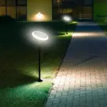 LED ρυθμιζόμενο ηλιακό φωτιστικό κήπου 8W IP65 φυσικό λευκό 4000K με ανιχνευτή φωτός με μαύρο σώμα V-TAC – 6669
