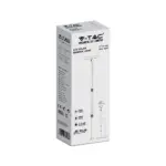 LED ρυθμιζόμενο ηλιακό φωτιστικό κήπου 8W IP65 φυσικό λευκό 4000K με ανιχνευτή φωτός με μαύρο σώμα V-TAC – 6669