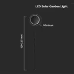 LED ρυθμιζόμενο ηλιακό φωτιστικό κήπου 8W IP65 φυσικό λευκό 4000K με ανιχνευτή φωτός με μαύρο σώμα V-TAC – 6669