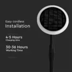 LED ρυθμιζόμενο ηλιακό φωτιστικό κήπου 8W IP65 φυσικό λευκό 4000K με ανιχνευτή φωτός με μαύρο σώμα V-TAC – 6669