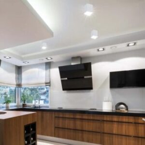 Επιφανειακό φωτιστικό Spot GU10 τετράγωνο με λευκό & χρυσό σώμα V-TAC – 6692