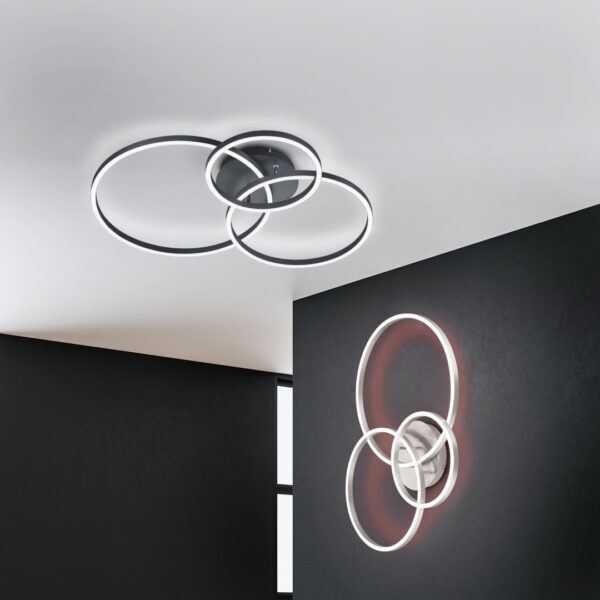 Φωτιστικό Οροφής Trio Lighting  LED 28W Νίκελ Ματ Μεταλλικό Dimmable 3200lm  2700 – 6500K – 670810607