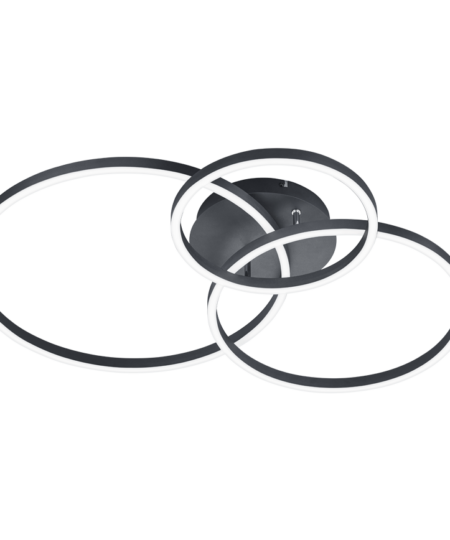 Φωτιστικό Οροφής Trio Lighting  LED 28W Μαύρο Ματ Μεταλλικό Dimmable 3200lm  2700 – 6500K – 670810632