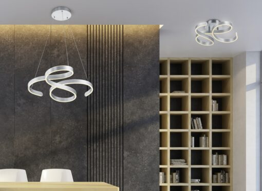 Φωτιστικό Οροφής Trio Lighting LED 40W  Βουρτσισμένο Αλουμίνιο Μεταλλικό Step Dimmable 6000lm 3000K  671310105