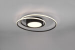 Φωτιστικό Οροφής Trio Lighting  LED 56W Μαύρο Ματ Μεταλλικό Dimmable 6800lm  2700Κ-6000K με Τηλεχειριστήριο – 672310232