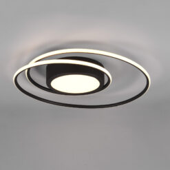 Φωτιστικό Οροφής Trio Lighting  LED 56W Μαύρο Ματ Μεταλλικό Dimmable 6800lm  2700Κ-6000K με Τηλεχειριστήριο – 672310232