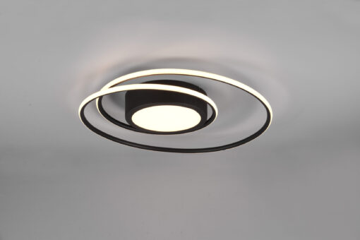 Φωτιστικό Οροφής Trio Lighting LED 56W Μαύρο Ματ Μεταλλικό Dimmable 6800lm 2700Κ-6000K με Τηλεχειριστήριο – 672310232