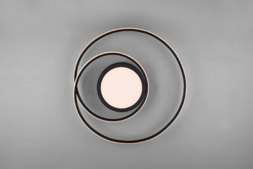 Φωτιστικό Οροφής Trio Lighting  LED 56W Μαύρο Ματ Μεταλλικό Dimmable 6800lm  2700Κ-6000K με Τηλεχειριστήριο – 672310232