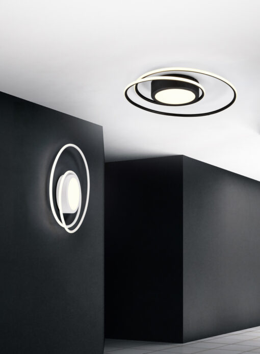 Φωτιστικό Οροφής Trio Lighting  LED 56W Μαύρο Ματ Μεταλλικό Dimmable 6800lm  2700Κ-6000K με Τηλεχειριστήριο – 672310232