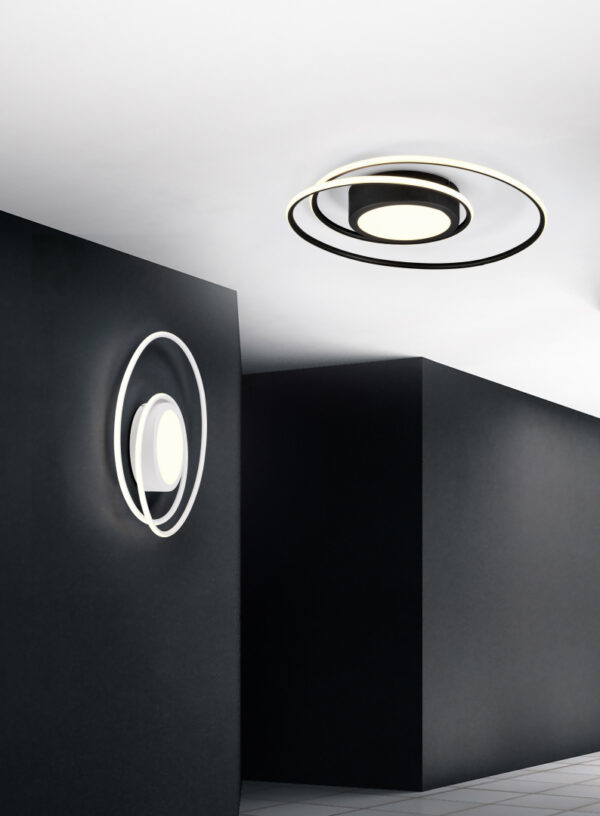 Φωτιστικό Οροφής Trio Lighting  LED 56W Μαύρο Ματ Μεταλλικό Dimmable 6800lm  2700Κ-6000K με Τηλεχειριστήριο – 672310232