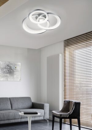 Φωτιστικό Οροφής Trio Lighting  LED 36W Χρώμιο Μεταλλικό Step Dimmable 4300lm  3000K – 673810306