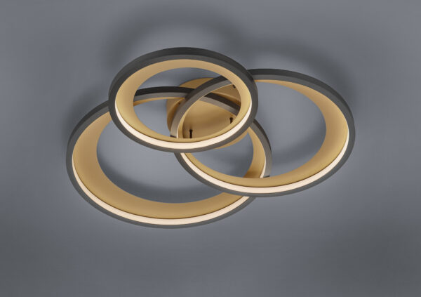 Φωτιστικό Οροφής Trio Lighting  LED 36W Μαύρο Ματ Μεταλλικό Step Dimmable 4300lm  3000K – 673810332