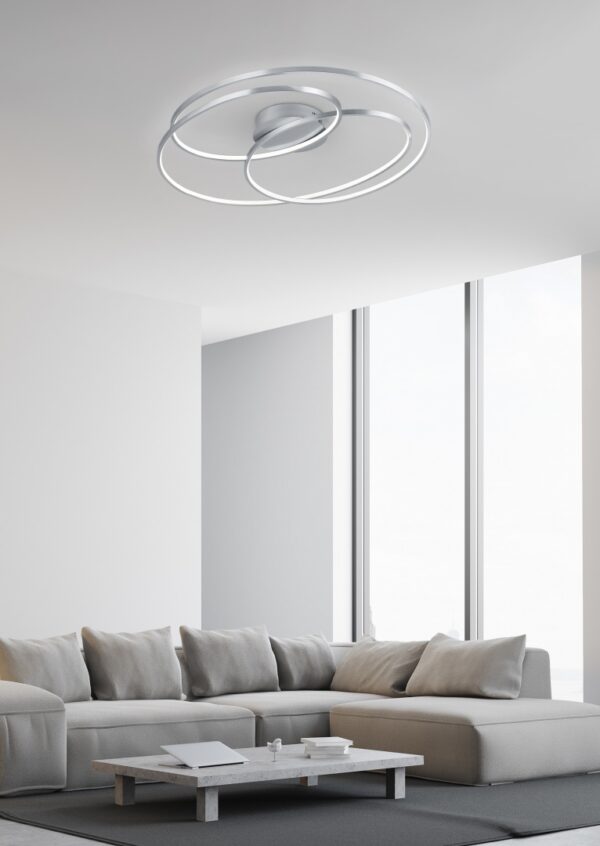 Φωτιστικό Οροφής Trio Lighting LED 38,5W  Νίκελ Ματ Μεταλλικό Step Dimmable 3850lm 3000K  673916007