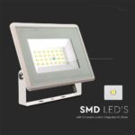 20W LED Προβολέας V-TAC Λευκό Σώμα IP65 Θερμό 3000K – 6740