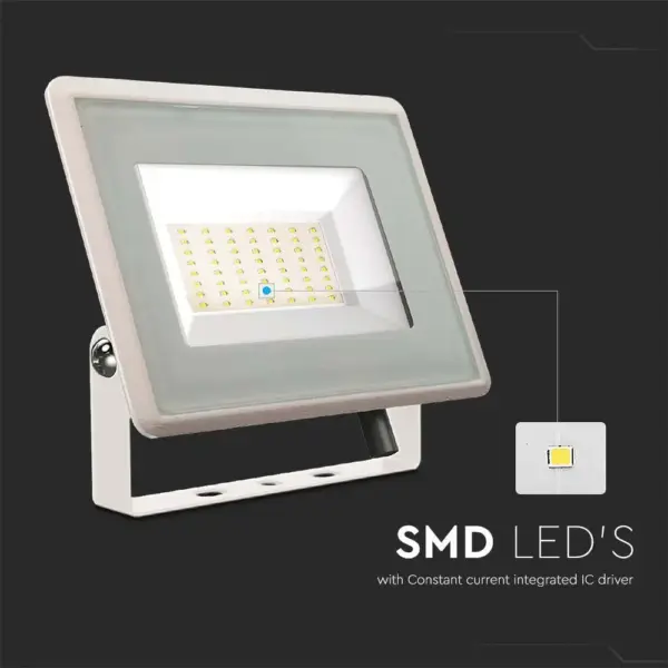 LED Προβολέας 50W Λευκός V-TAC IP65 110° 4300lm Φυσικό Λευκό 4000K – 6753