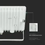 LED Προβολέας 50W Λευκός V-TAC IP65 110° 4300lm Φυσικό Λευκό 4000K – 6753