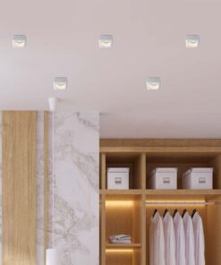 Γύψινο επιφανειακό φωτιστικό Spot GU10 τετράγωνο με λευκό σώμα V-TAC – 6761