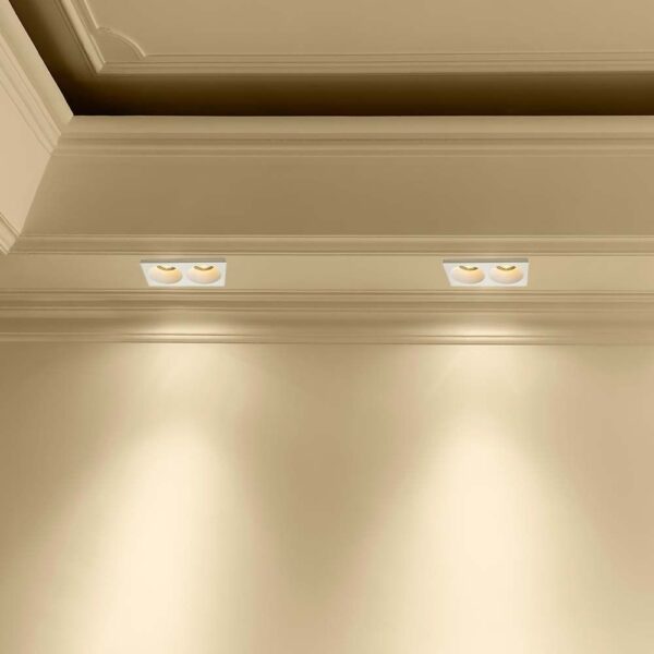 Γύψινη  Χωνευτή Διπλή Βάση Σποτ 2ΧGU10 V-TAC Λευκή – 6762