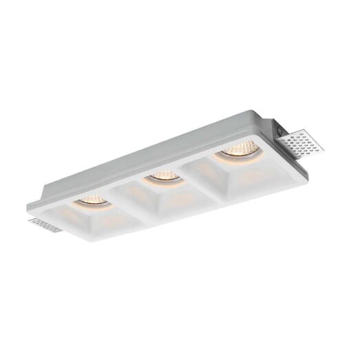 Γύψινη Βάση Σποτ 3xGU10  V-TAC Τετράγωνη – 6764