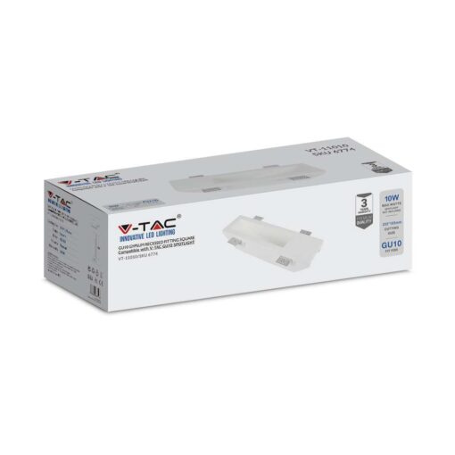 Βάση Σποτ GU10 Γύψινη Down Λευκή V-TAC – 6774