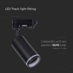 LED Τριφασικό Φωτιστικό Ράγας GU10 V-TAC Μαύρο Περιστρεφόμενο – 6784