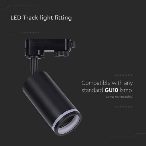 LED Τριφασικό Φωτιστικό Ράγας GU10 V-TAC Μαύρο Περιστρεφόμενο – 6784