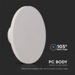 LED Απλίκα Τοίχου Αρχιτεκτονικού Φωτισμού 12W Στρογγυλή Λευκή V-TAC IP65 Θερμό Λευκό 3000K – 6785