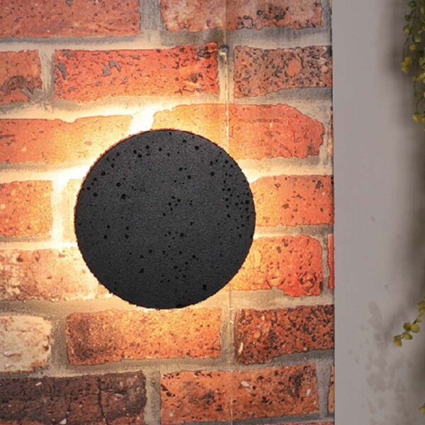 LED Απλίκα Τοίχου Αρχιτεκτονικού Φωτισμού 12W Στρογγυλή Μαύρο V-TAC IP65 Θερμό Λευκό 3000K – 6787