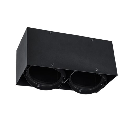 GloboStar® MAGMA 60627 Μοντέρνο Φωτιστικό Οροφής Σποτ Δίφωτο 2 x GU10 IP20 Μαύρο Αλουμίνιο – Μ30 x Π15 x Υ13cm