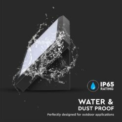 LED αδιάβροχη απλίκα 12W γωνία IP65 4000K φυσικό λευκό με μαύρο σώμα V-TAC – 6808