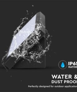 LED αδιάβροχη απλίκα 12W γωνία IP65 4000K φυσικό λευκό με μαύρο σώμα V-TAC – 6808